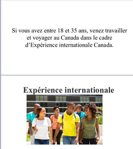 IMMIGRATION CANADA : JEUNES 18-35 ANS VENEZ TRAVAILLER AU CANADA