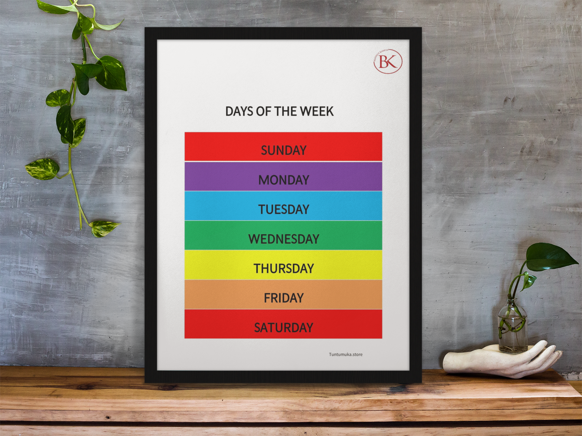 Days of the Week's Poster for the English Program