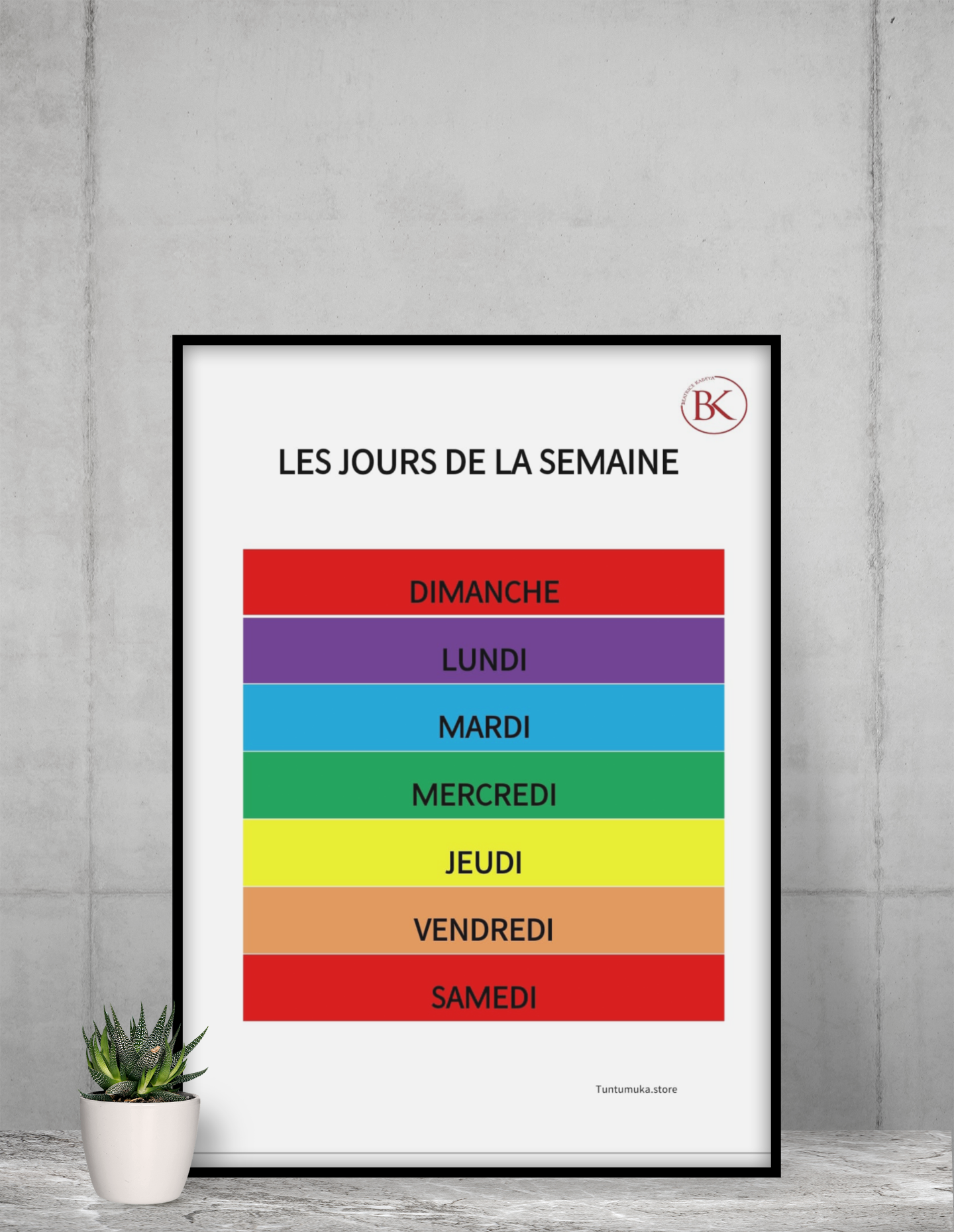 Days of the Week's Poster for the French Immersion