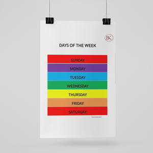Days of the Week's Poster for the English Program